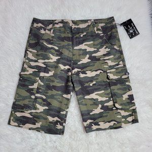 True Religion Cargo Shorts Camo Sz 34 36 Green